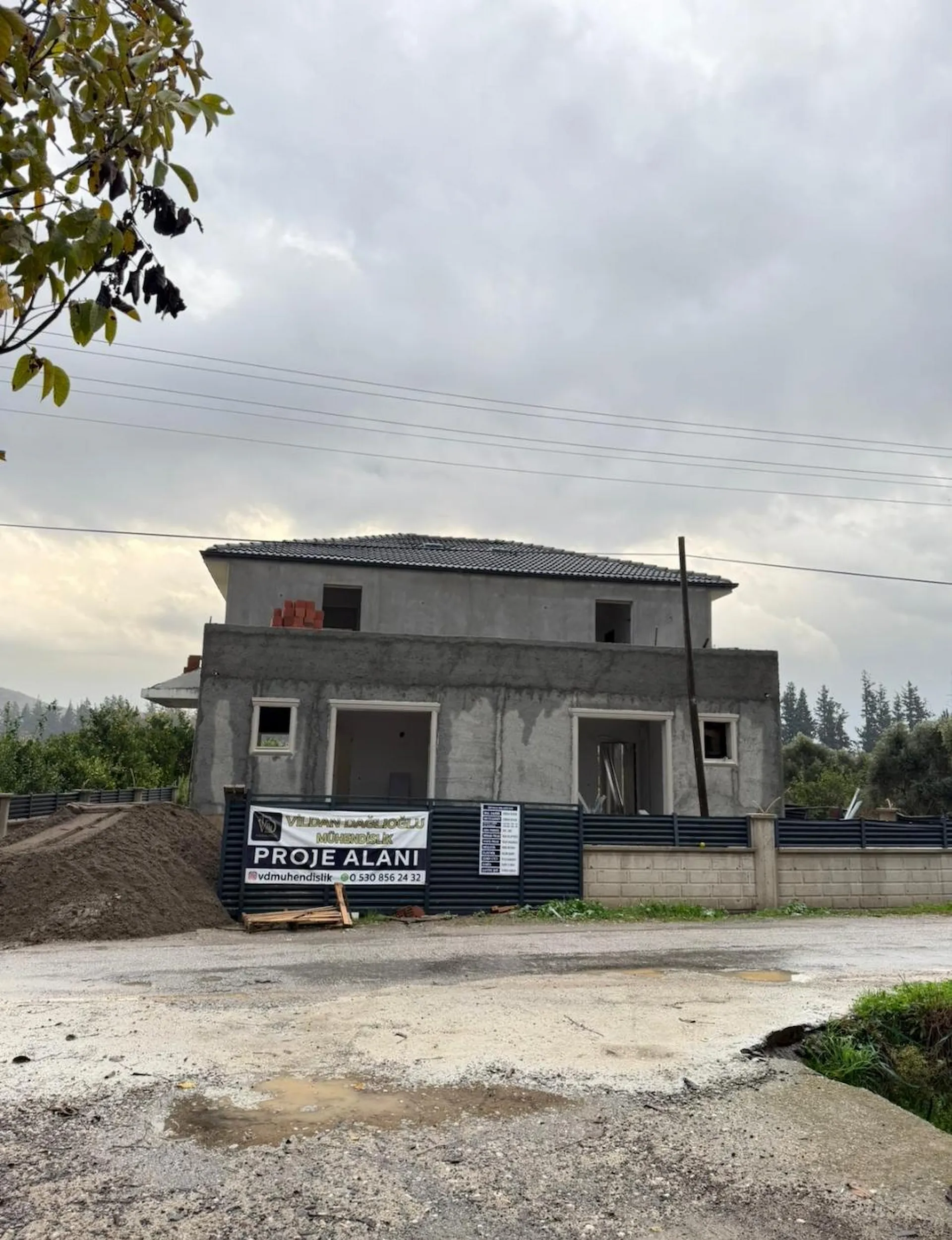 Muğla villa inşaat uygulama projesi - VD Mühendislik